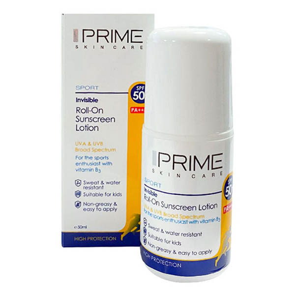 لوسیون ضدآفتاب پریم مدل Spoert Invisible Roll-On حجم 50 میل